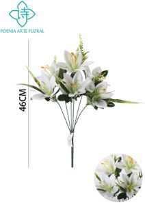 [6101103白色] Ramo de lirios 3D de 6 cabezas F0669 - Ramos y flores