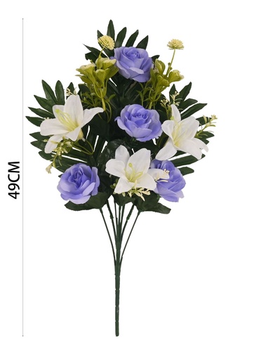 [6101074紫色] Ramo de flores de seda - 6101074 Púrpura (8435588805990)