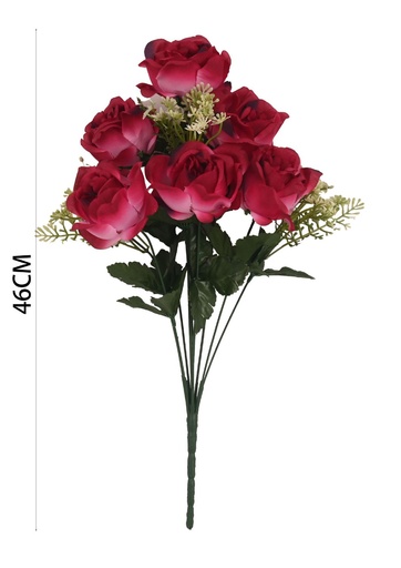 [6101078紫色] Ramo de rosas con flores y hierbas (6 flores, 3 hierbas)