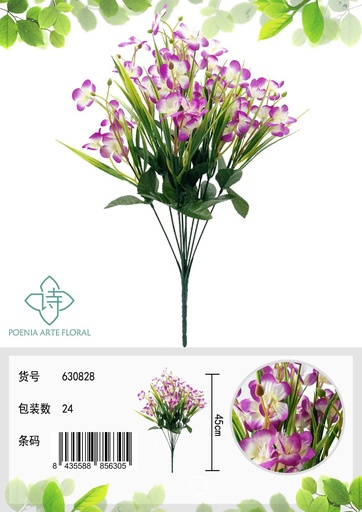 [630828紫色] Ramo de flores de seda - Ramo de orquídeas