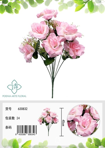 [630832粉色] Ramo de flores de seda - 630832 Rosa (8435588806343)