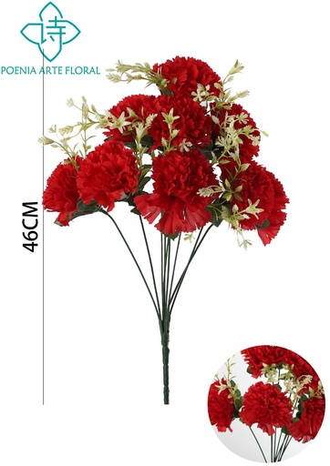 [631295ROJO] Ramo de flores de seda - 631295 Rojo