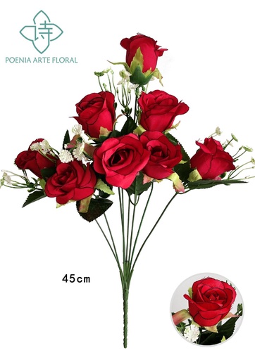 [6101054红心黑边] Ramo de flores en espiral (8 cabezas)