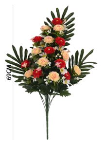 [6101097红白] Ramo de crisantemos de cerezo (18 cabezas)