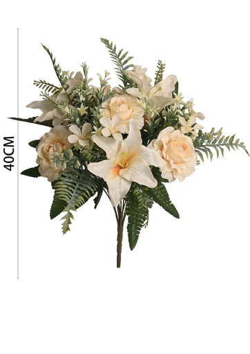 [631079香槟] Ramo de camelia x 11 - Flores artificiales grandes