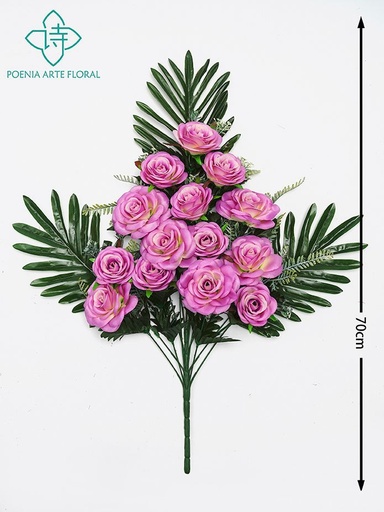 [630247-紫8435588850464] Ramo de rosas grandes moradas (14 cabezas)