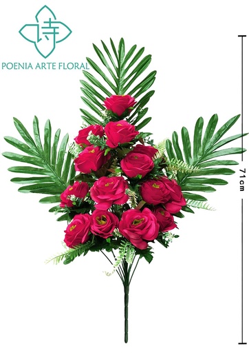 [630247-紫红8435588850464] Ramo de rosas grandes rojas (14 cabezas)