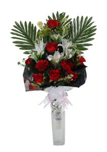 [5101080-A2] Centro de flores artificiales para tumba - Arreglo floral completo sin descuento