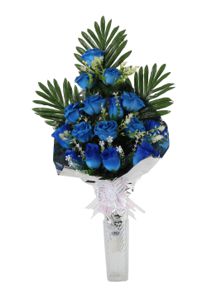 [5101080-B1] Centro de flores artificiales para tumba - Arreglo floral completo sin descuento