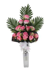 [5101080-E1] Centro de flores artificiales para tumba - Arreglo floral completo sin descuento