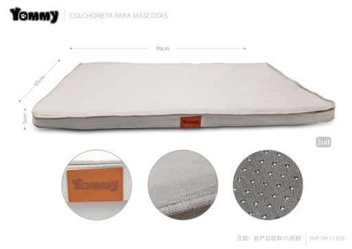 [YM1135B] Set de 3 colchonetas de espuma para mascotas en color gris - Accesorios para mascotas