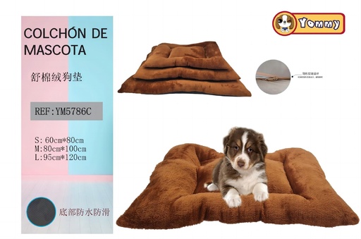 [YM5786C] Colchoneta de perro (juego de 3 piezas) marrón oscuro - Accesorios para mascotas