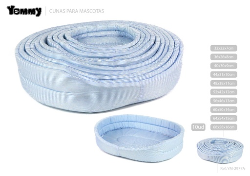 [YM2977A] Cuna de 10 piezas color azul claro - Accesorios de cama para mascotas