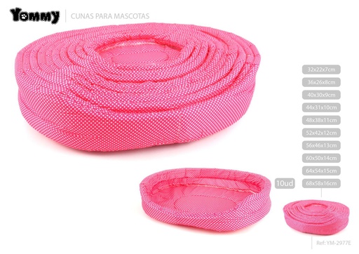 [YM2977E] Cuna de 10 piezas rosa 68x58x16 cm - Accesorios para mascotas