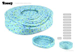 [YM2977B] Cuna de 10 piezas azul con estrellas 68x58x16 cm - Accesorios para mascotas