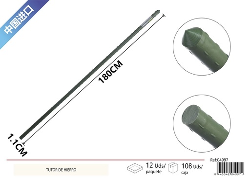 [04997] Tutor de hierro recubierto 11x1800mm - Accesorios de jardín