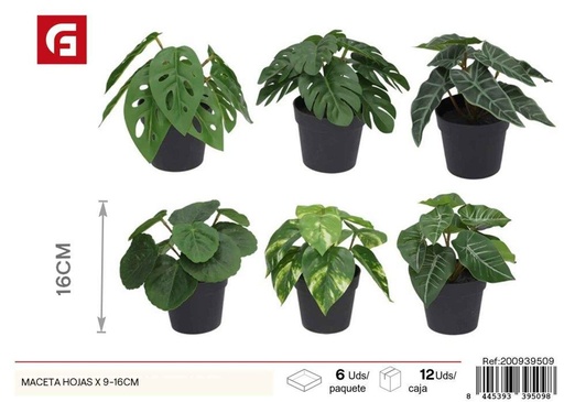 [200939509] Maceta con hojas x 9-16cm - Jardinería y decoración
