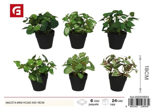 [200919893] Maceta mini con hojas de 18 cm - Decoración para jardines