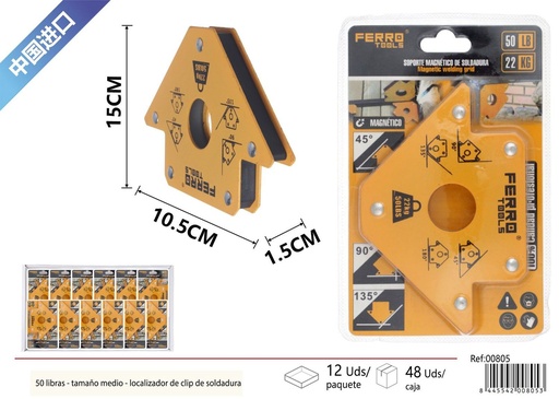 [00805] Escuadra magnética para soldar 50 lb - Herramienta de soldadura y precisión