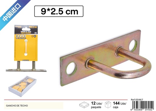 [00467] Gancho de techo cuadrado - Ferretería y accesorios para montaje
