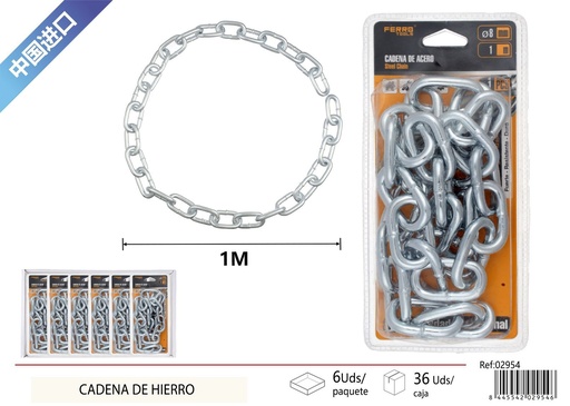 [02954] Cadena de hierro 8mm*1m - Accesorios de ferretería y cadenas