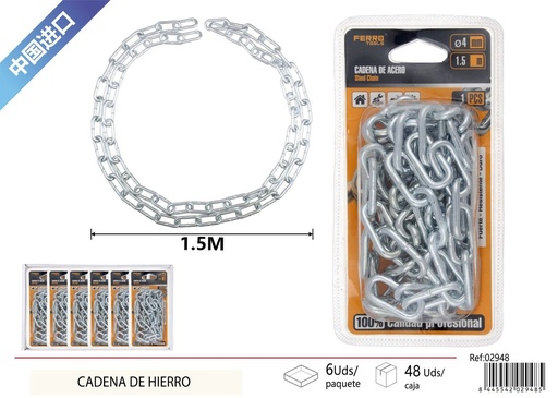 [02948] Cadena de hierro 4 mm x 1.5 m - Cadenas de seguridad y accesorios
