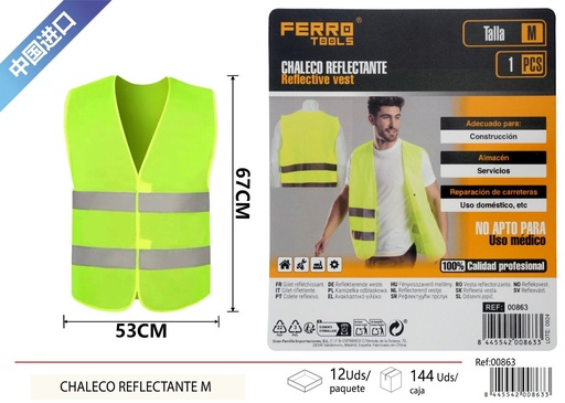 [00863] Chaleco reflectante talla M - Accesorios de coche y seguridad