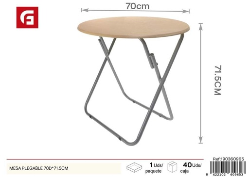 [190360965] Mesa plegable 70D x 71.5 cm - Muebles y decoración