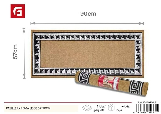 [131714042] Pasillera Roma beige 57 x 90 cm - Alfombras y decoración