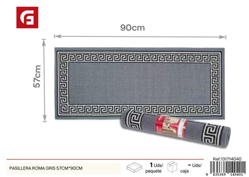 [131714040] Pasillera Roma gris 57 x 90 cm - Alfombras y decoración
