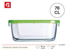 [883314185171] Recipiente cuadrado con tapa 76 cl 130 x 60 mm - Envases y recipientes