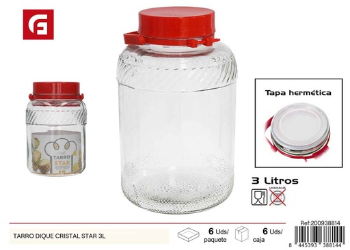 [200938814] Tarro de cristal estrella 3 L - Tarros y recipientes
