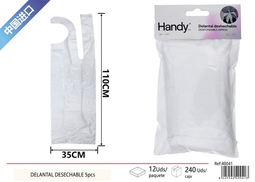 [40041] Delantal desechable transparente - Utensilios de cocina y protección 
