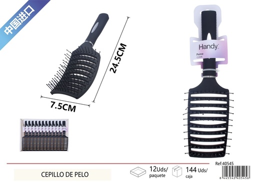 [40545] Cepillo de pelo cuadrado con aire calado - Accesorios de belleza para el cabello