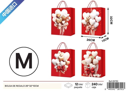 [220791] Bolsa de regalo con acabado en dorado mediana 26x32x10 cm - Embalaje y regalos elegantes