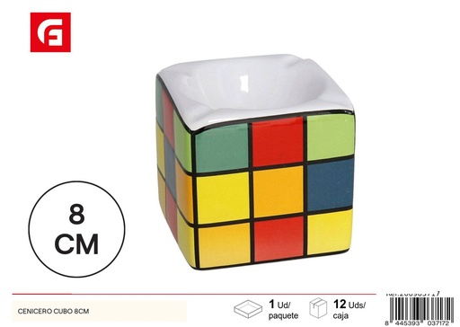 [200903717] Cenicero cubo 8cm - Artículos para fumadores