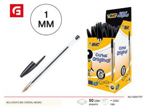 [70330129665] Bolígrafo BIC cristal negro - Suministros escolares