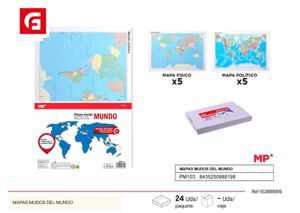 [68435250988190] Mapas mudos del mundo - Material escolar