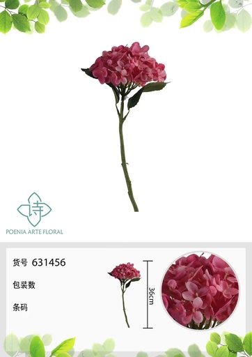 [631456LILA] Ramo decorativo de flores en 3D - 36 cm