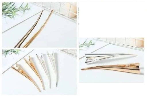 [252921-21] Pinza pico metal 13 cm 12 unidades - Accesorios funcionales para el cabello