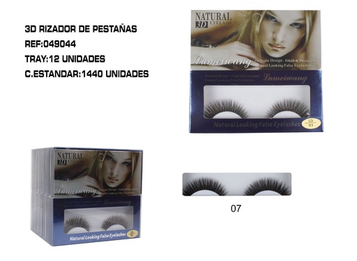 [049044-07] Pestañas postizas 3D 12 unidades - Accesorios de lujo