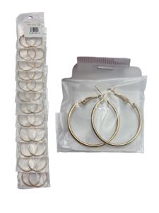 [7140146-3] Pendientes aros gold 30 mm 12 pares - Accesorios de lujo