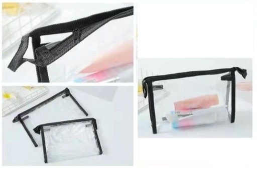 [41720-3] Neceser transparente 27 cm - Set de 12 unidades para cosméticos