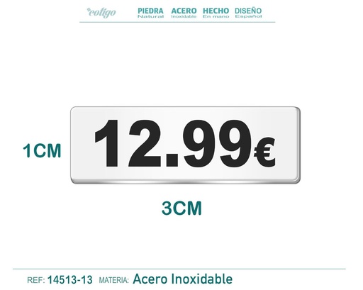 [14513-13] Placa de acero 1x3cm 12.99 - Accesorios para bisutería