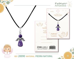 [20090] Colgante ángel de la guarda de amatista - Joyería con significado