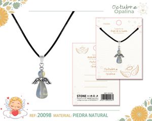 [20098] Colgante ángel de la guarda de opalina - Joyería con significado