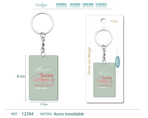[12294] Llavero con mensaje colorido con accesorio de acero - Accesorios y llaveros