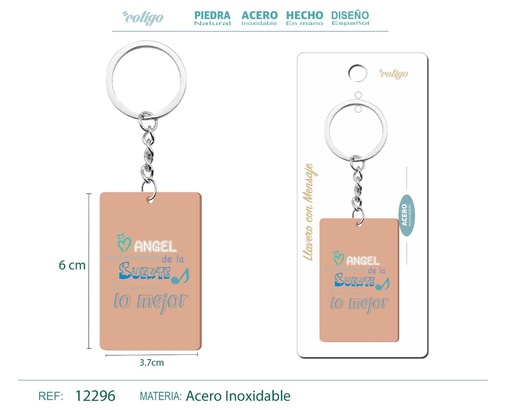 [12296] Llavero con mensaje y accesorio de acero - Accesorios personales y de regalo