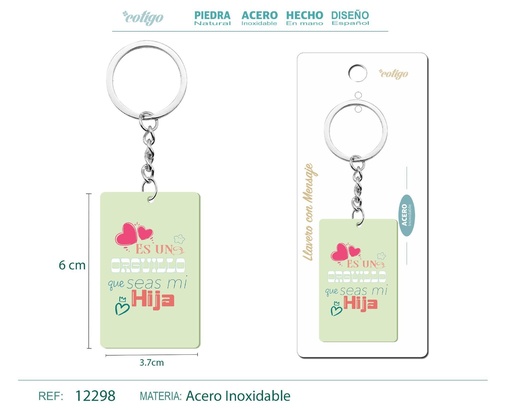 [12298] Llavero con mensaje colorido con accesorio de acero - Accesorios y llaveros