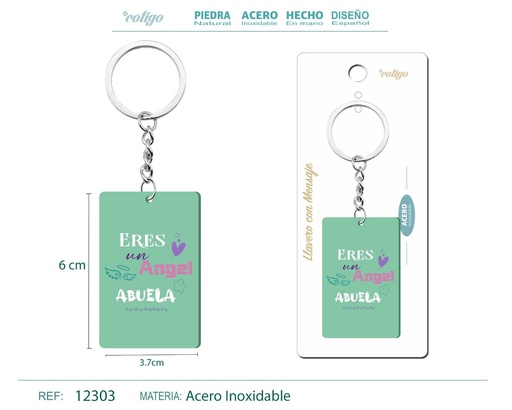 [12303] Llavero con mensaje colorido con accesorio de acero - Accesorios y llaveros